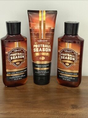 Bath & Body Works Football Season Men’s Body Care 3 Pc Set NEW